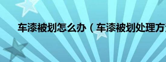 车漆被划怎么办（车漆被划处理方法）