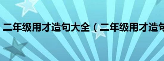二年级用才造句大全（二年级用才造句精选）