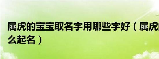 属虎的宝宝取名字用哪些字好（属虎的宝宝怎么起名）
