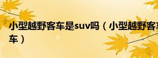 小型越野客车是suv吗（小型越野客车是什么车）
