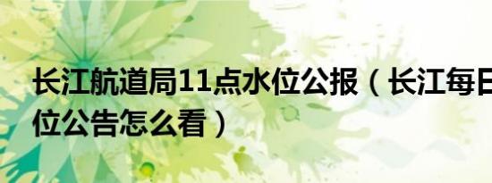 长江航道局11点水位公报（长江每日11点水位公告怎么看）