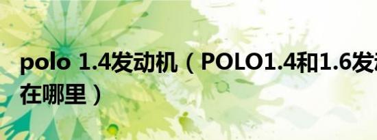 polo 1.4发动机（POLO1.4和1.6发动机区别在哪里）
