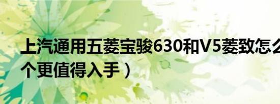 上汽通用五菱宝骏630和V5菱致怎么选（哪个更值得入手）