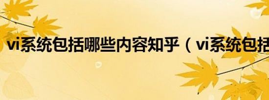 vi系统包括哪些内容知乎（vi系统包括哪些）
