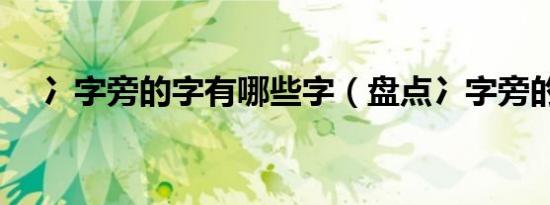 冫字旁的字有哪些字（盘点冫字旁的字）