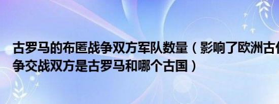 古罗马的布匿战争双方军队数量（影响了欧洲古代史布匿战争交战双方是古罗马和哪个古国）