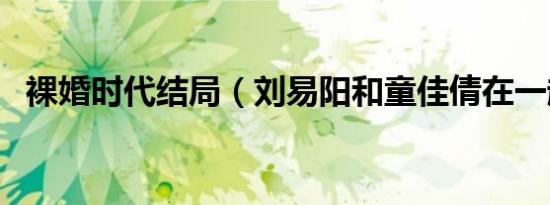 裸婚时代结局（刘易阳和童佳倩在一起了）