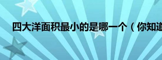 四大洋面积最小的是哪一个（你知道吗）