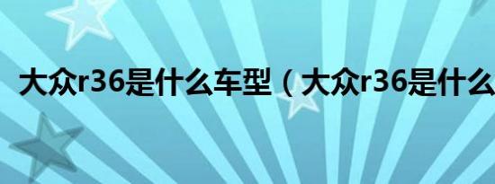 大众r36是什么车型（大众r36是什么车型）