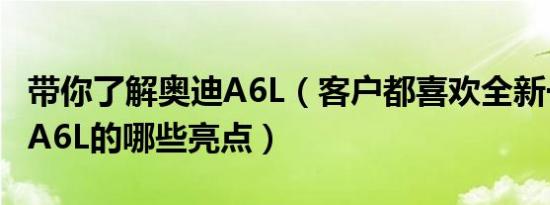 带你了解奥迪A6L（客户都喜欢全新一代奥迪A6L的哪些亮点）