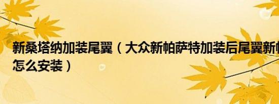 新桑塔纳加装尾翼（大众新帕萨特加装后尾翼新帕萨特尾翼怎么安装）