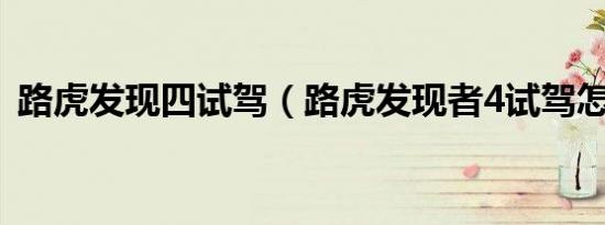 路虎发现四试驾（路虎发现者4试驾怎么样）