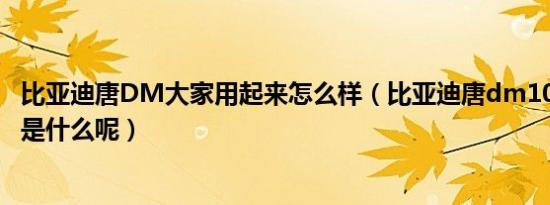 比亚迪唐DM大家用起来怎么样（比亚迪唐dm100致命缺点是什么呢）