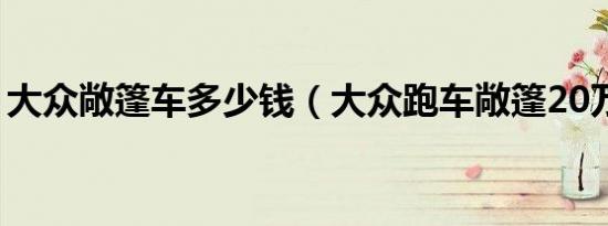 大众敞篷车多少钱（大众跑车敞篷20万有吗）