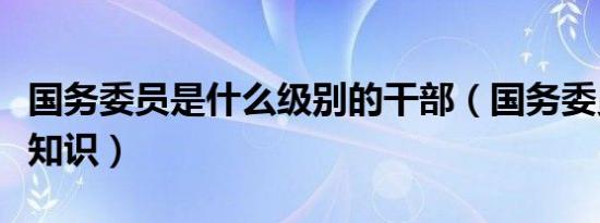 国务委员是什么级别的干部（国务委员的相关知识）