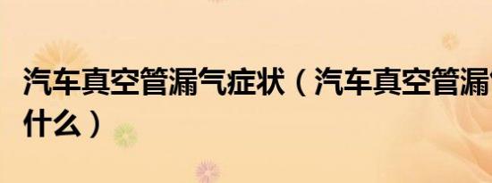 汽车真空管漏气症状（汽车真空管漏气症状是什么）