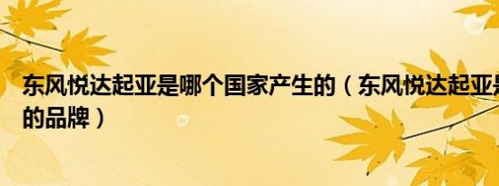 东风悦达起亚是哪个国家产生的（东风悦达起亚是哪个国家的品牌）