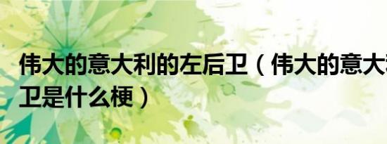 伟大的意大利的左后卫（伟大的意大利的左后卫是什么梗）