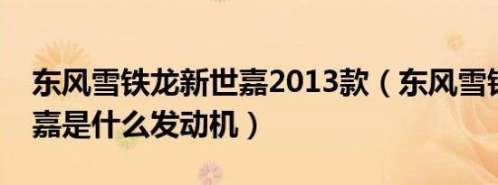 东风雪铁龙新世嘉2013款（东风雪铁龙新世嘉是什么发动机）