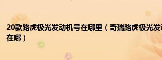 20款路虎极光发动机号在哪里（奇瑞路虎极光发动机号位置在哪）