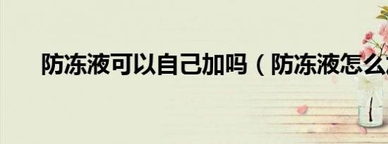 防冻液可以自己加吗（防冻液怎么加）