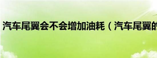 汽车尾翼会不会增加油耗（汽车尾翼的种类）