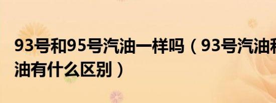 93号和95号汽油一样吗（93号汽油和95号汽油有什么区别）