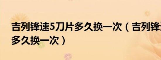 吉列锋速5刀片多久换一次（吉列锋速5刀片多久换一次）