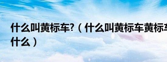 什么叫黄标车?（什么叫黄标车黄标车规定是什么）