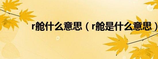 r舱什么意思（r舱是什么意思）