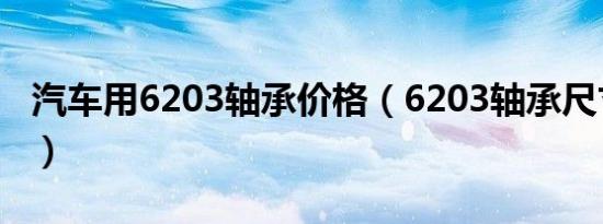汽车用6203轴承价格（6203轴承尺寸是多少）