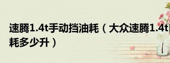 速腾1.4t手动挡油耗（大众速腾1.4t自动挡油耗多少升）
