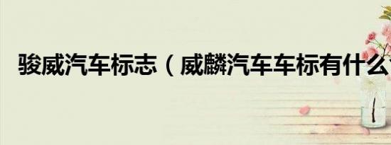 骏威汽车标志（威麟汽车车标有什么含义）