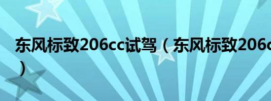 东风标致206cc试驾（东风标致206cc怎么样）