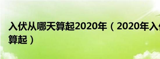 入伏从哪天算起2020年（2020年入伏从哪天算起）