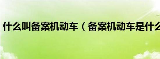 什么叫备案机动车（备案机动车是什么意思）