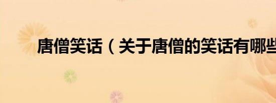 唐僧笑话（关于唐僧的笑话有哪些）