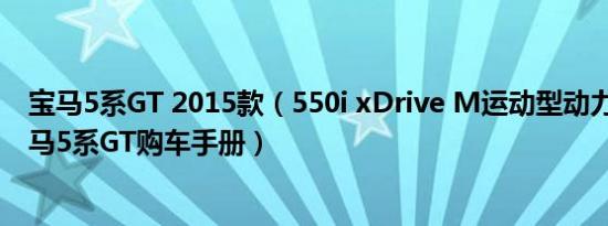 宝马5系GT 2015款（550i xDrive M运动型动力强不强 宝马5系GT购车手册）