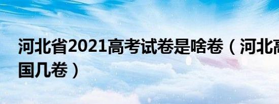 河北省2021高考试卷是啥卷（河北高考用全国几卷）