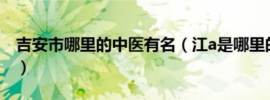 吉安市哪里的中医有名（江a是哪里的车牌号）
