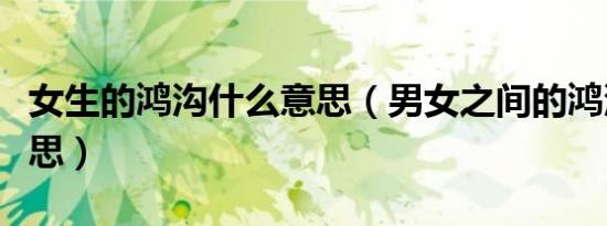 女生的鸿沟什么意思（男女之间的鸿沟什么意思）
