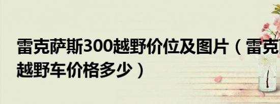 雷克萨斯300越野价位及图片（雷克萨斯300越野车价格多少）