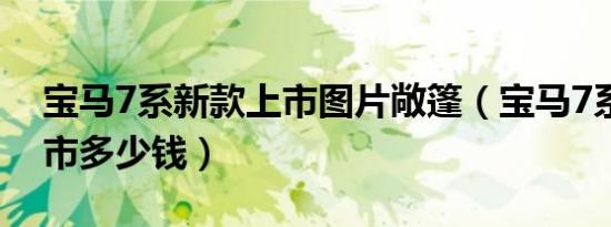 宝马7系新款上市图片敞篷（宝马7系新款上市多少钱）
