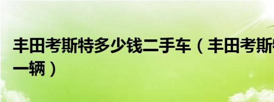 丰田考斯特多少钱二手车（丰田考斯特多少钱一辆）