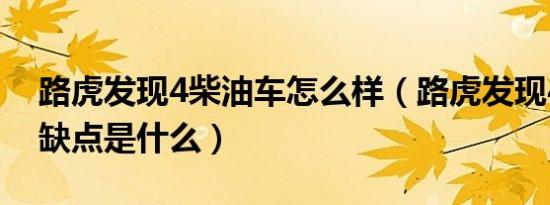 路虎发现4柴油车怎么样（路虎发现4柴油版缺点是什么）