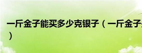 一斤金子能买多少克银子（一斤金子是多少克）