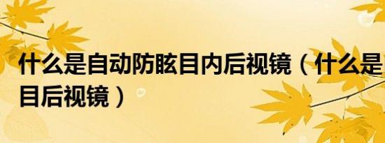 什么是自动防眩目内后视镜（什么是自动防眩目后视镜）