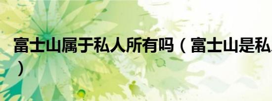 富士山属于私人所有吗（富士山是私人财产吗）