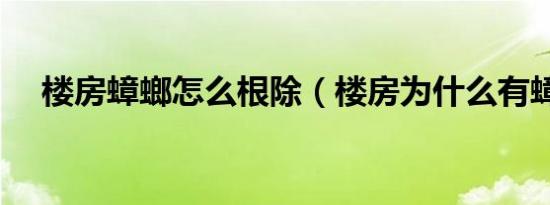 楼房蟑螂怎么根除（楼房为什么有蟑螂）