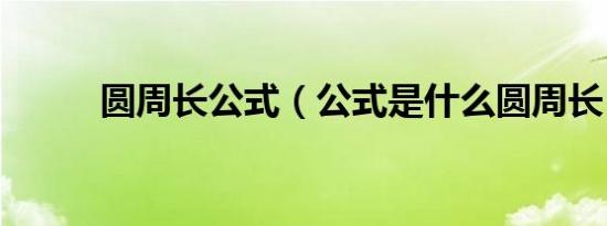 圆周长公式（公式是什么圆周长）
